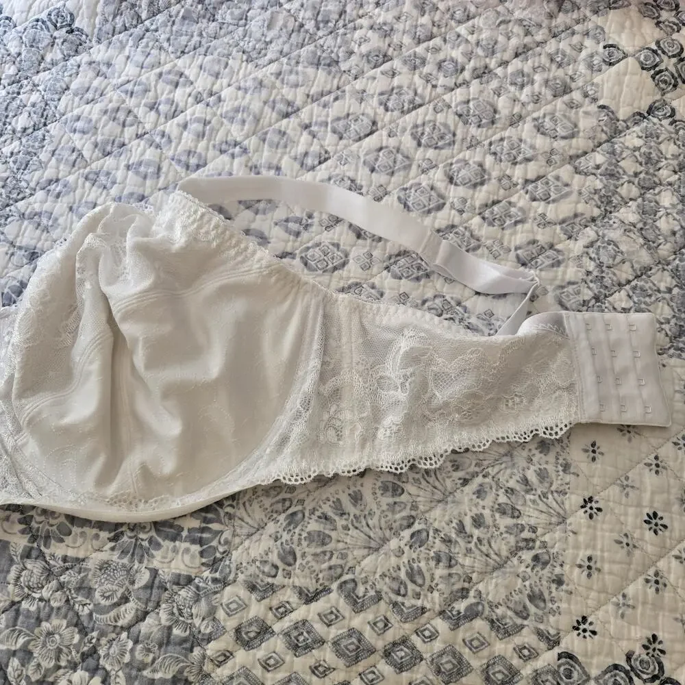 Amoena Amanda 42DDD White Floral Lace Underwired Full Coverage Mastectomy Bra